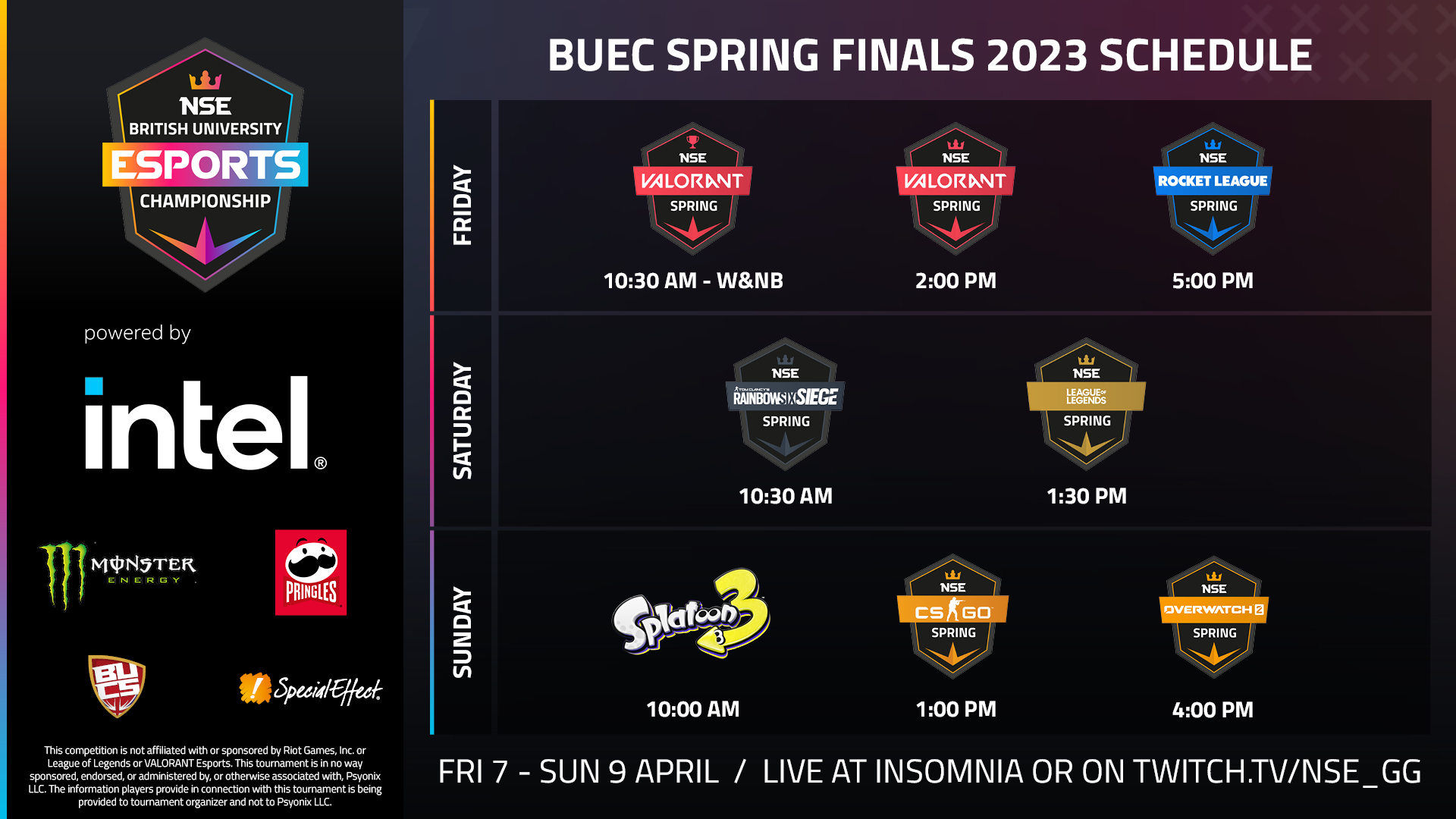BUEC Spring 2023 Finals Saturday Schedule & Preview National